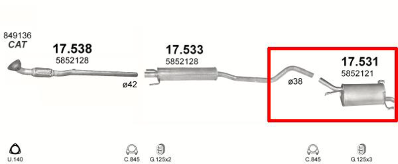 Bosal: 185-615, Walker: 22475,